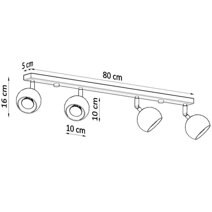 Foco de techo OCULARE 4xGU10/10W/230V