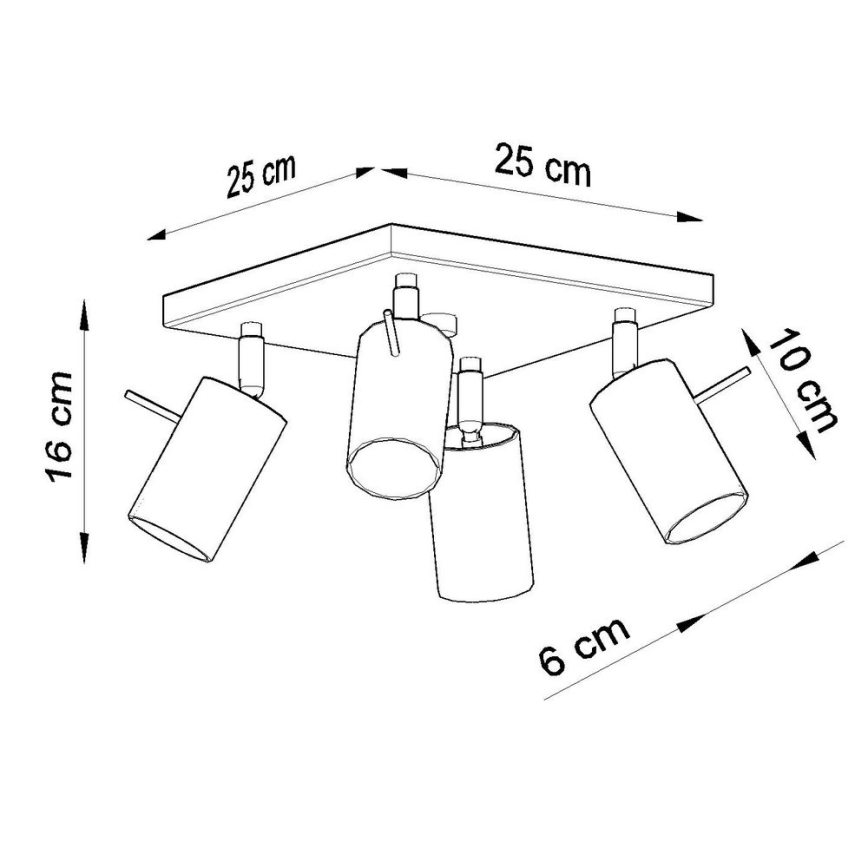 Foco de techo RING 4xGU10/10W/230V