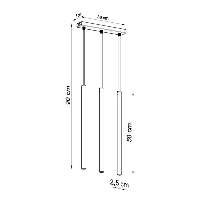 Lámpara colgante PASTELO 3xG9/8W/230V blanco
