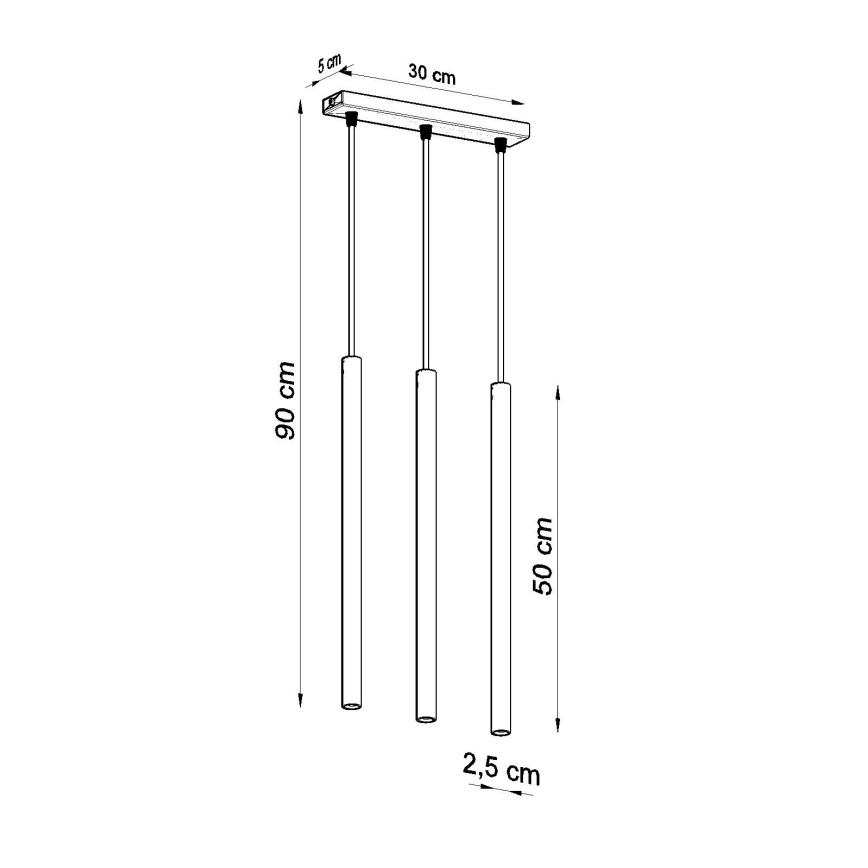 Lámpara colgante PASTELO 3xG9/8W/230V blanco