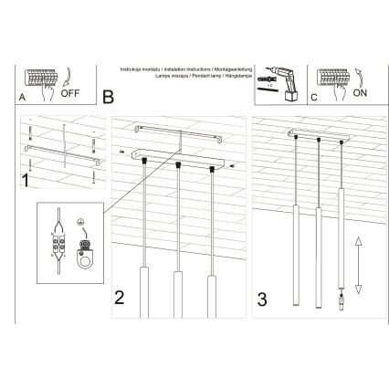 Lámpara colgante PASTELO 3xG9/8W/230V blanco