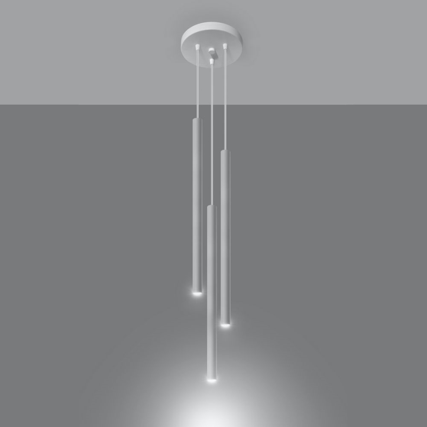 Lámpara colgante PASTELO 3xG9/8W/230V blanco