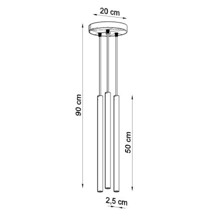 Lámpara colgante PASTELO 3xG9/8W/230V blanco