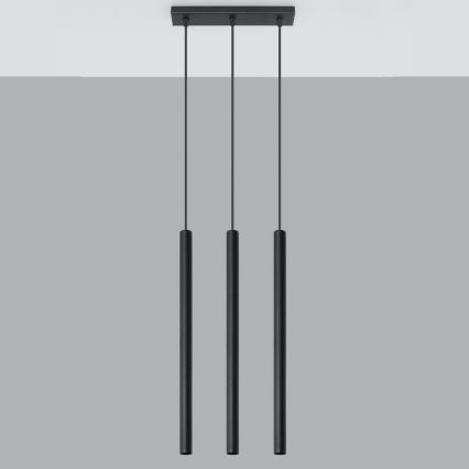 Lámpara colgante PASTELO 3xG9/8W/230V negro