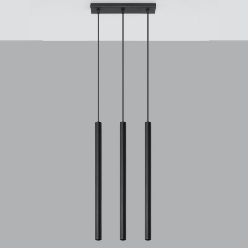 Lámpara colgante PASTELO 3xG9/8W/230V negro