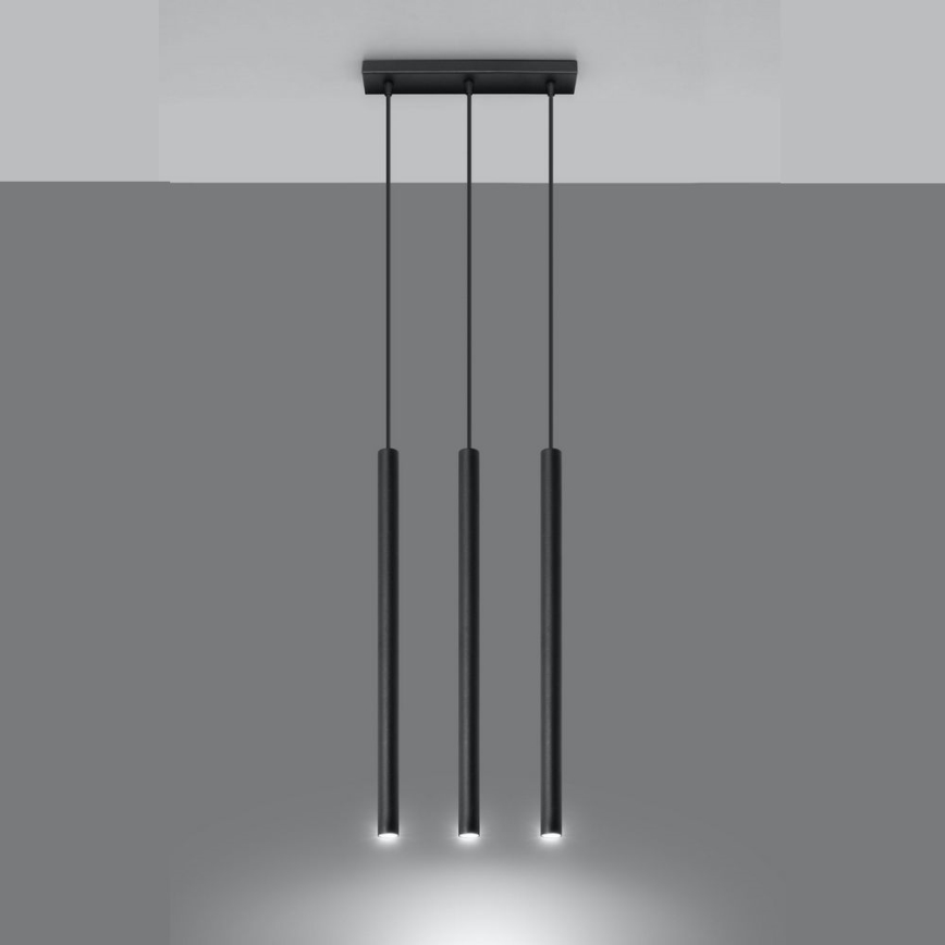 Lámpara colgante PASTELO 3xG9/8W/230V negro