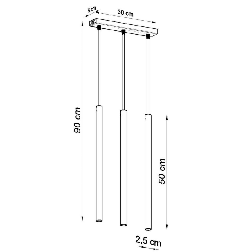 Lámpara colgante PASTELO 3xG9/8W/230V negro