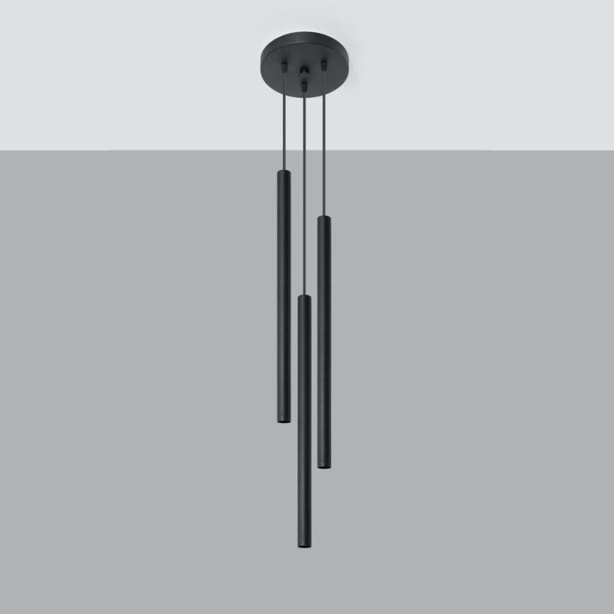 Lámpara colgante PASTELO 3xG9/8W/230V negro