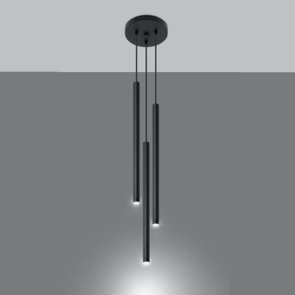 Lámpara colgante PASTELO 3xG9/8W/230V negro