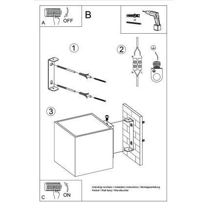 Foco de pared QUAD 1xG9/8W/230V abedul/haya