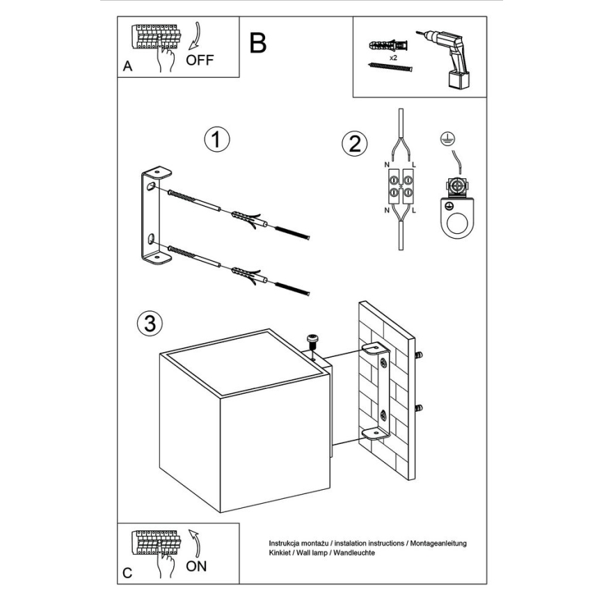 Foco de pared QUAD 1 1xG9/8W/230V antracita