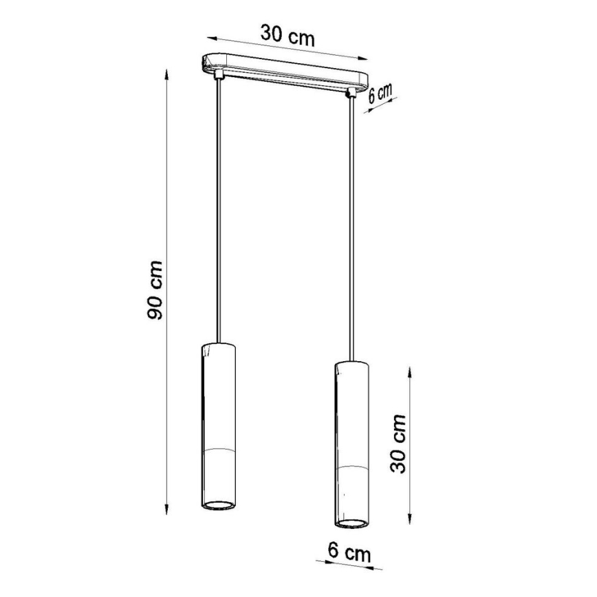 Lámpara colgante con cable BORGIO 2xGU10/40W/230V hormigón/metal blanco
