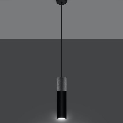 Lámpara colgante con cable BORGIO 1xGU10/40W/230V hormigón/metal negro