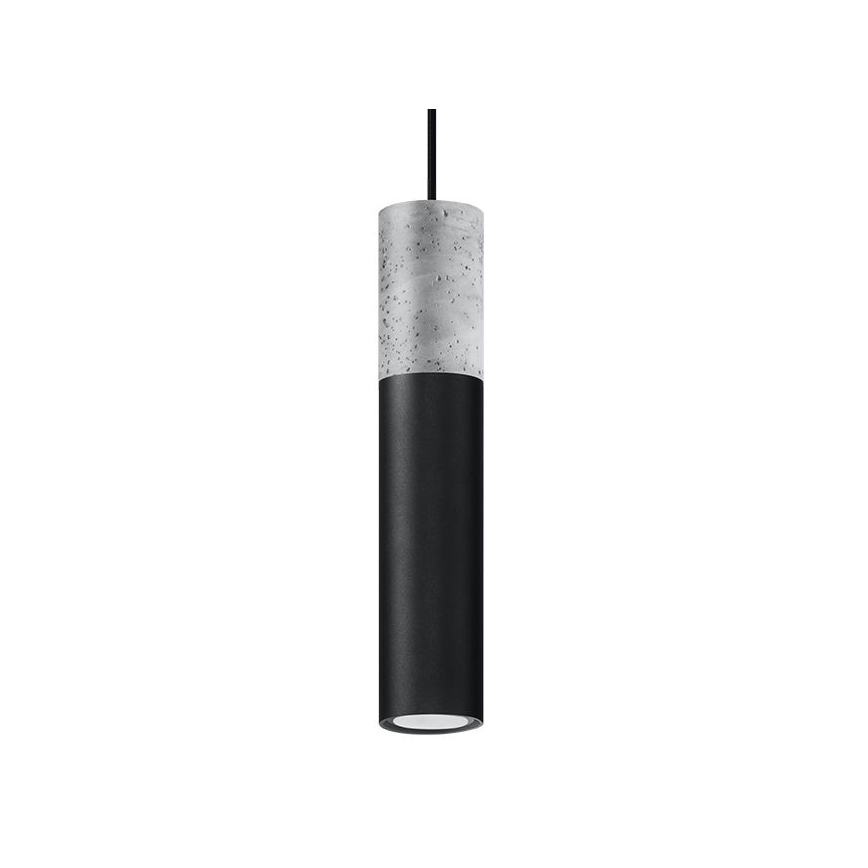 Lámpara colgante con cable BORGIO 1xGU10/40W/230V hormigón/metal negro