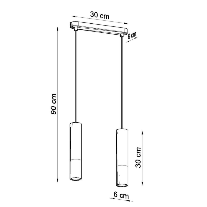 Lámpara colgante con cable BORGIO 2xGU10/40W/230V hormigón/metal negro