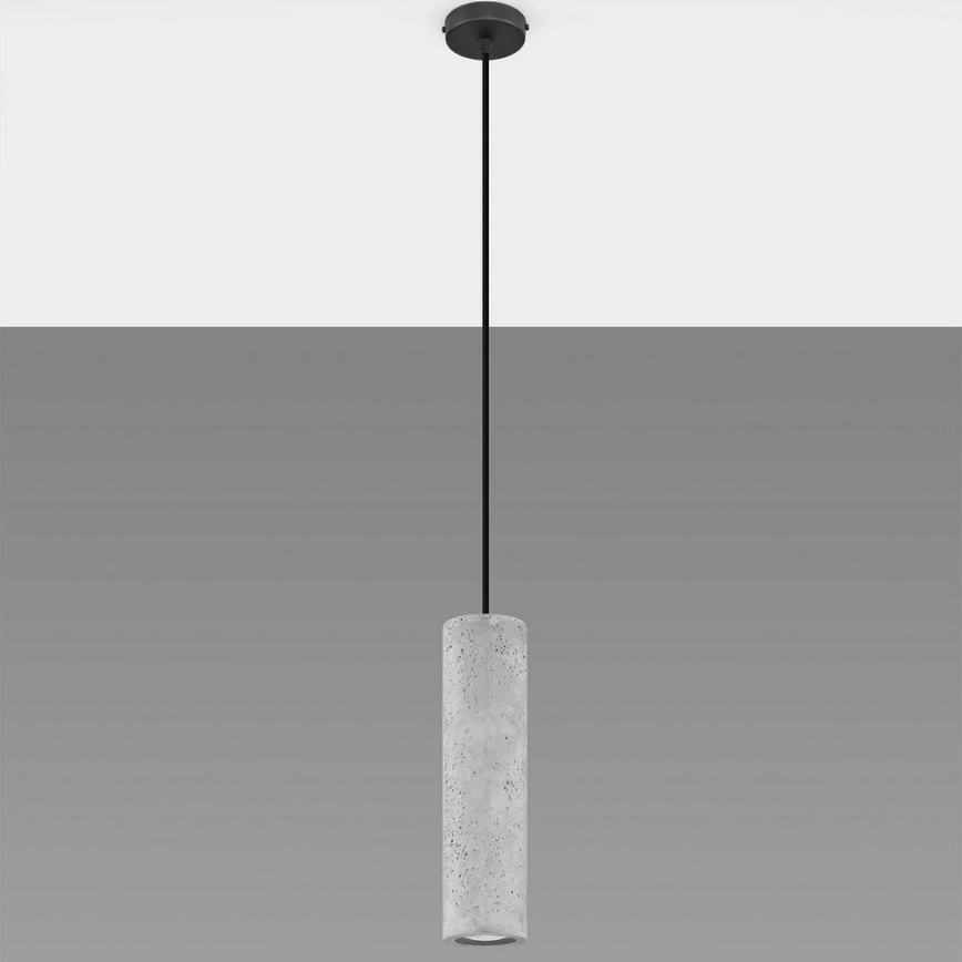 Lámpara colgante con cable LUVO 1xGU10/40W/230V hormigón/negro