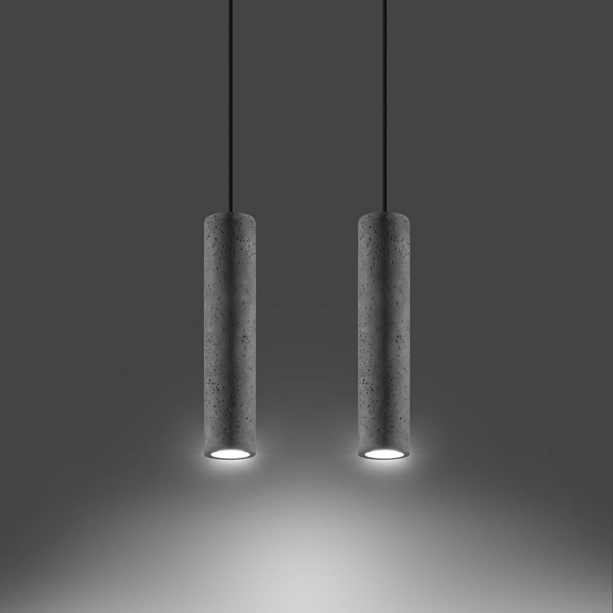 Lámpara colgante con cable LUVO 2xGU10/40W/230V hormigón/negro
