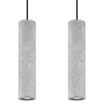Lámpara colgante con cable LUVO 2xGU10/40W/230V hormigón/negro