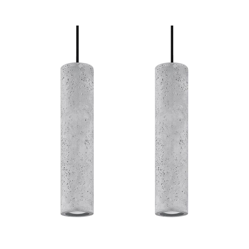 Lámpara colgante con cable LUVO 2xGU10/40W/230V hormigón/negro