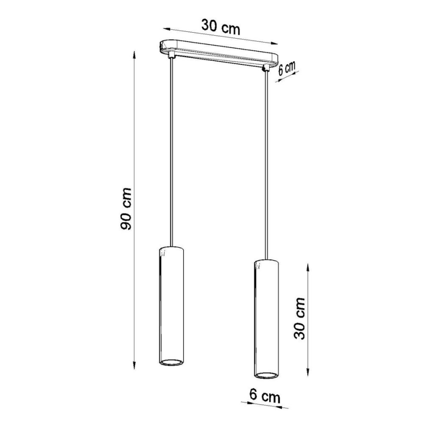 Lámpara colgante con cable LUVO 2xGU10/40W/230V hormigón/negro