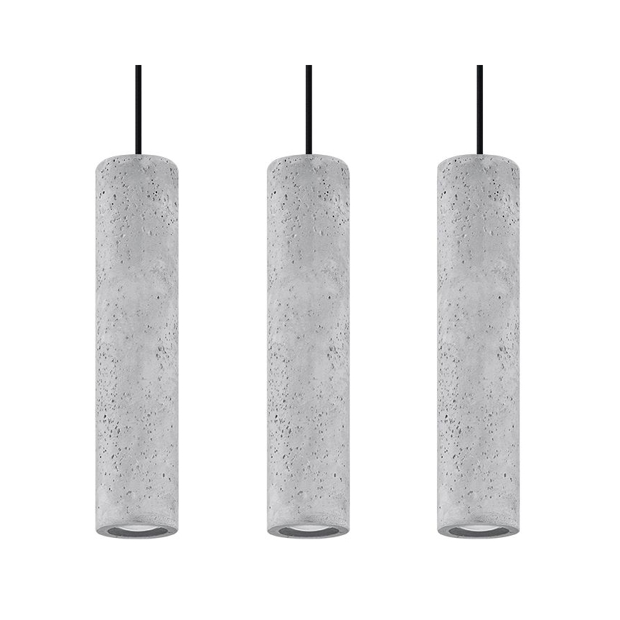 Lámpara colgante con cable LUVO 3xGU10/40W/230V hormigón/negro