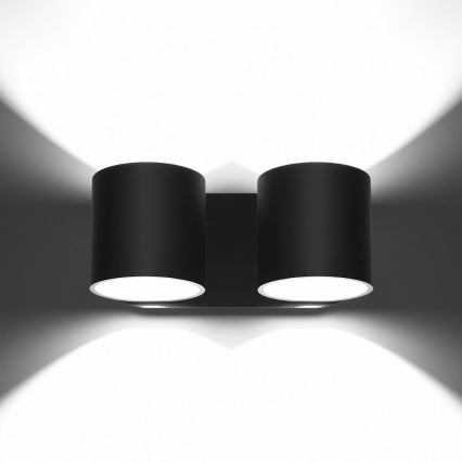 Aplique de pared con focos ORBIS 2xG9/40W/230V negro