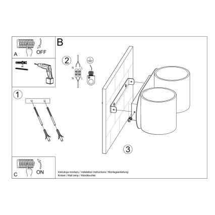 Aplique de pared con focos ORBIS 2xG9/40W/230V negro