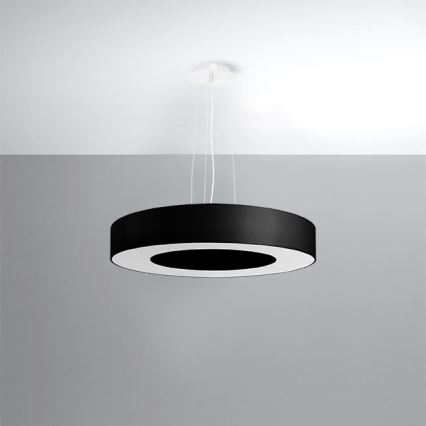 Lámpara colgante SATURNO SLIM 5xE27/60W/230V diámetro 50 cm negro