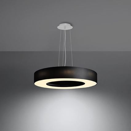 Lámpara colgante SATURNO SLIM 5xE27/60W/230V diámetro 50 cm negro