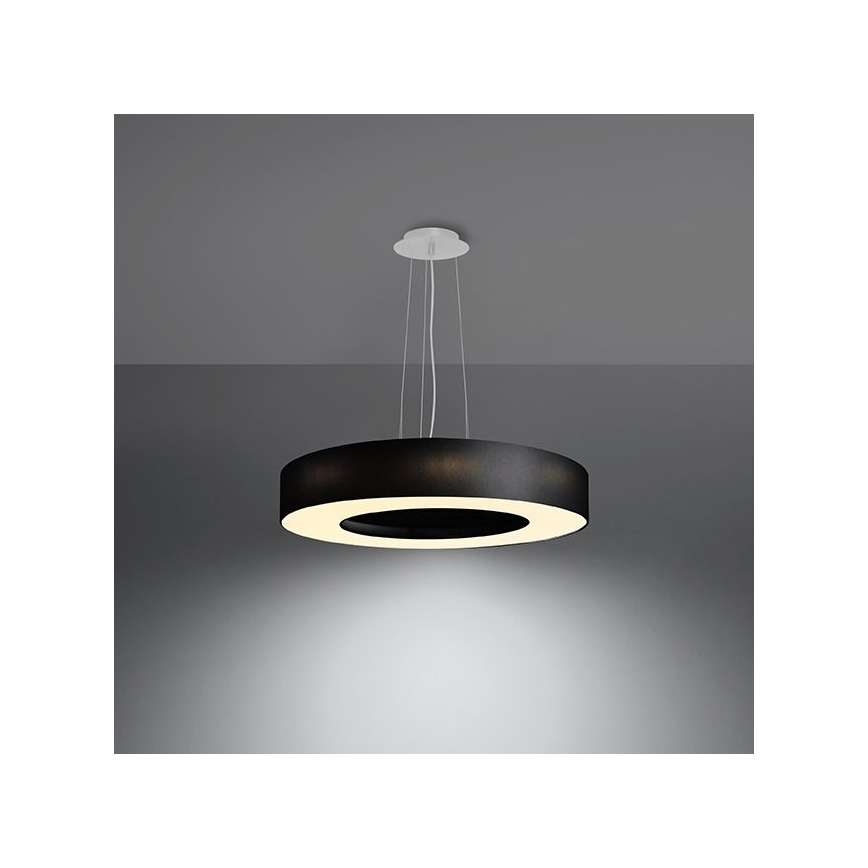 Lámpara colgante SATURNO SLIM 5xE27/60W/230V diámetro 50 cm negro