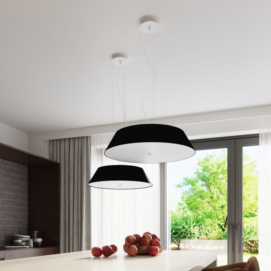 Lámpara colgante VEGA 5xE27/60W/230V diámetro 60 cm negro