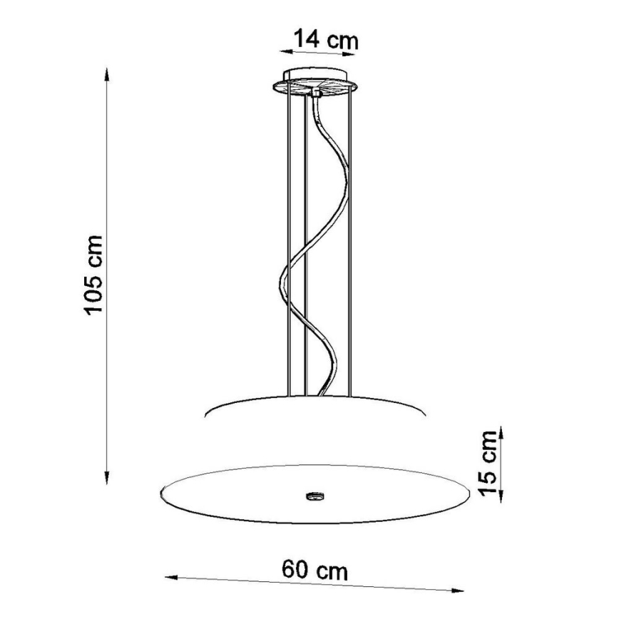 Lámpara colgante VEGA 5xE27/60W/230V diámetro 60 cm negro