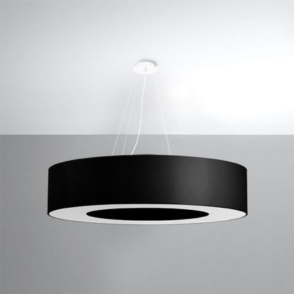 Lámpara colgante SATURNO 8xE27/60W/230V diámetro 90 cm negro