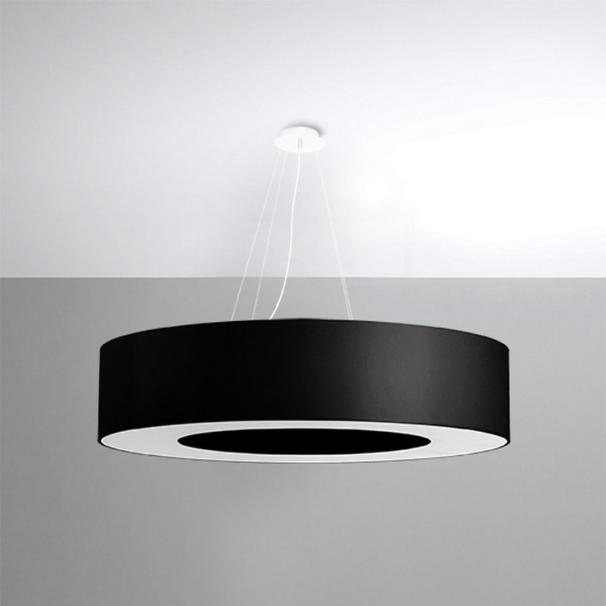 Lámpara colgante SATURNO 8xE27/60W/230V diámetro 90 cm negro