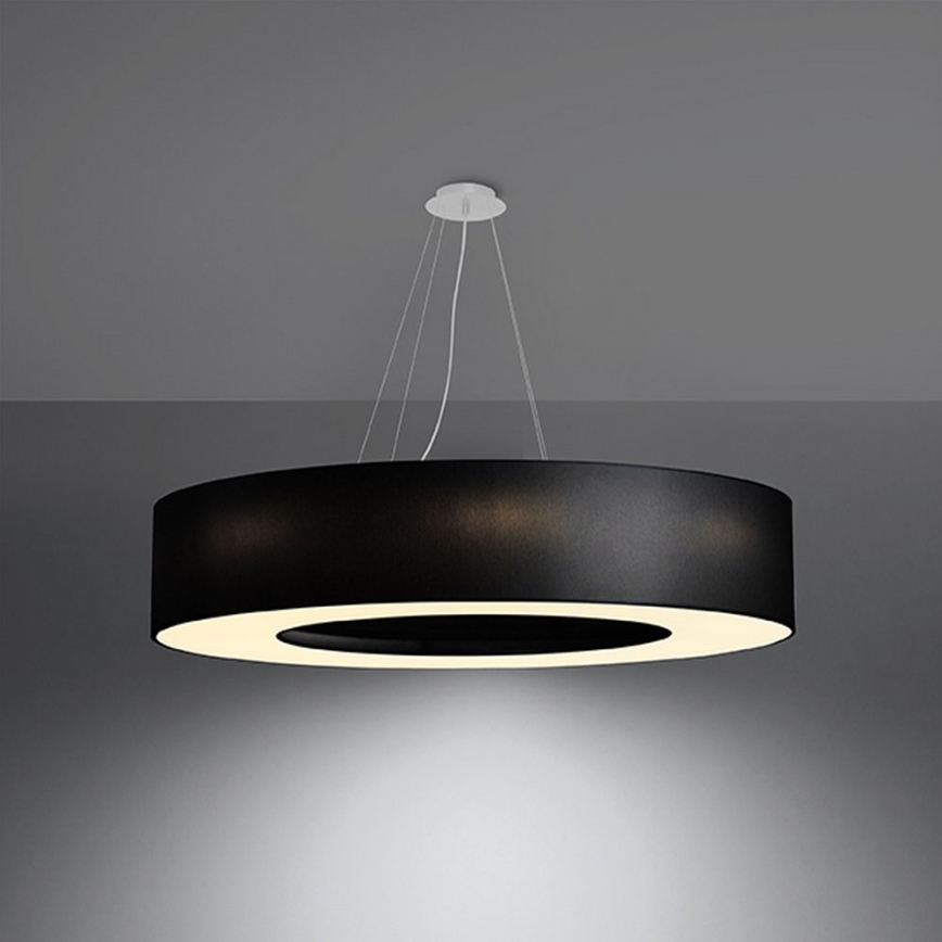 Lámpara colgante SATURNO 8xE27/60W/230V diámetro 90 cm negro