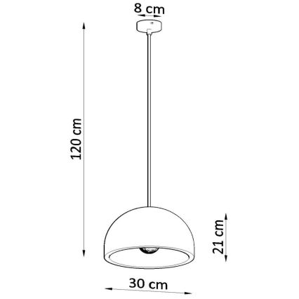Lámpara colgante con cable PABLITO 1xE27/60W/230V hormigón