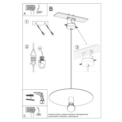 Lámpara de araña FLAVIO 1xE27/60W/230V negro