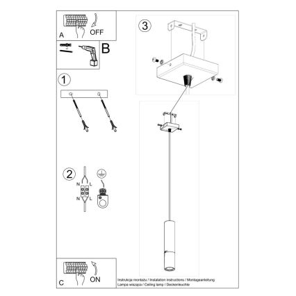 Lámpara colgante LOOPEZ 1xGU10/10W/230V negro/cromo brillante