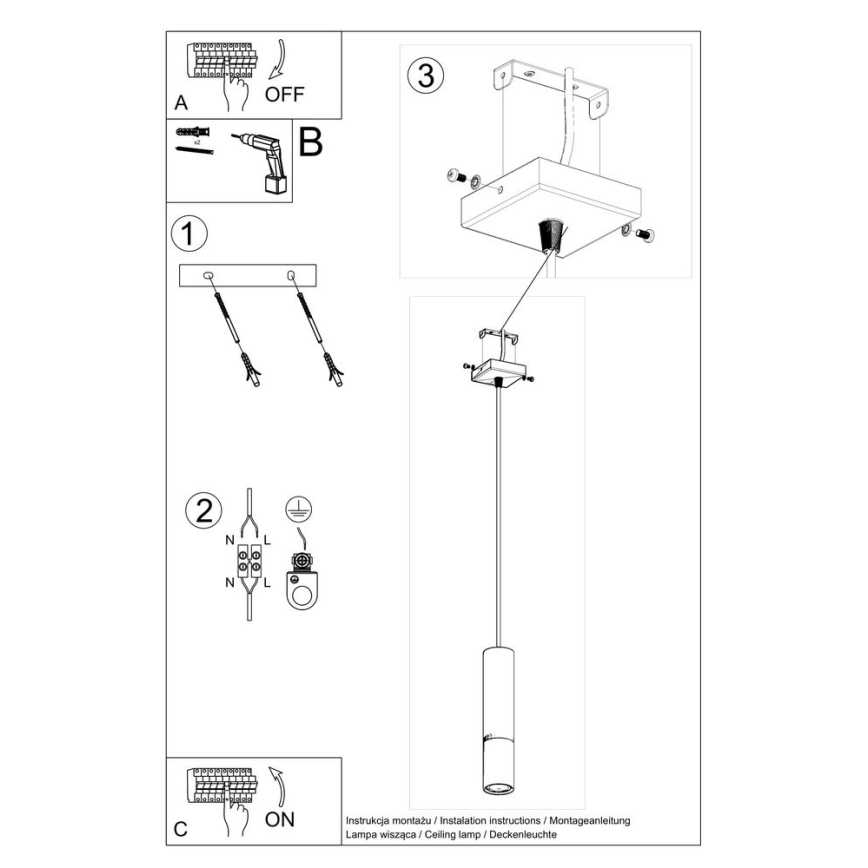Lámpara colgante LOOPEZ 1xGU10/10W/230V negro/cromo brillante