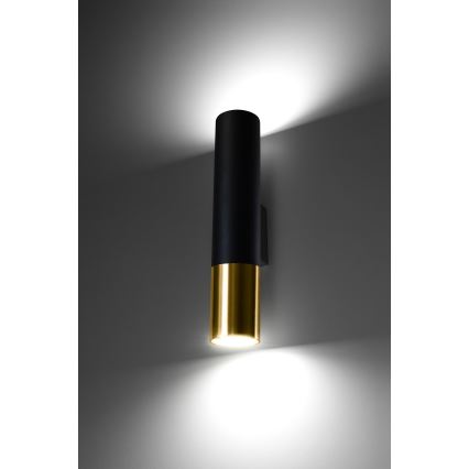 Aplique LOOPEZ 2xGU10/10W/230V negro/dorado