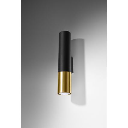 Aplique LOOPEZ 2xGU10/10W/230V negro/dorado