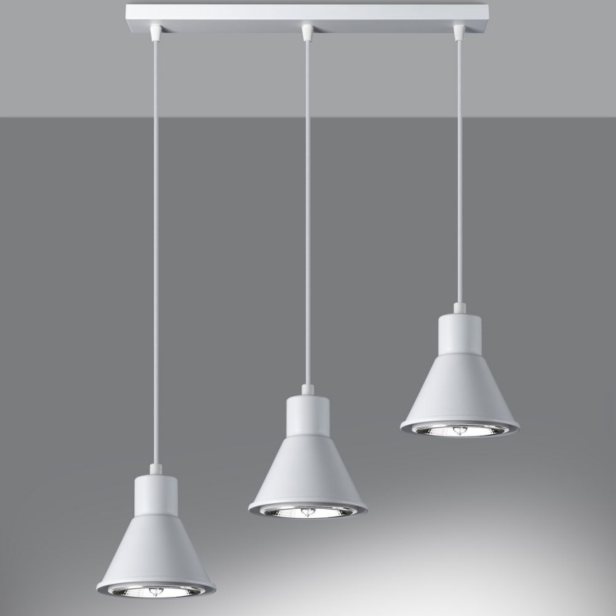 Lámpara colgante TAZILA 3xES111/60W/230V blanco