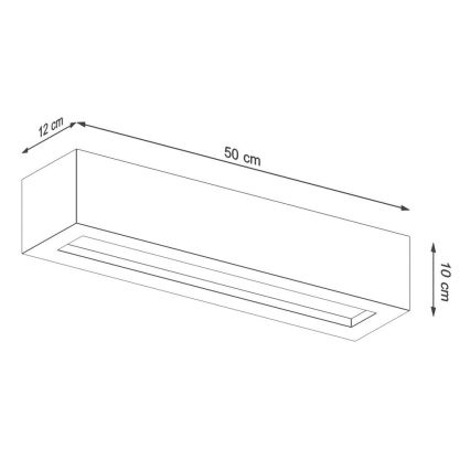Aplique VEGA 2xE27/60W/230V 50 cm concreto