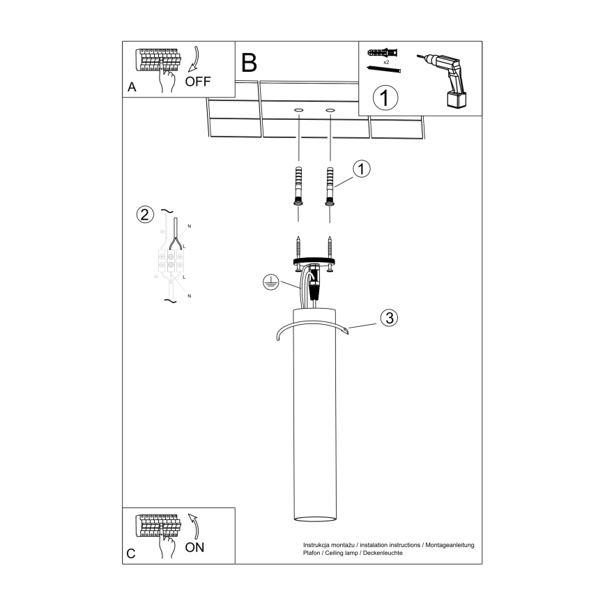 Foco LAGOS 1xGU10/10W/230V 60 cm negro
