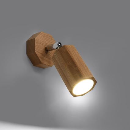 Foco de pared ZEKE 1xGU10/40W/230V roble