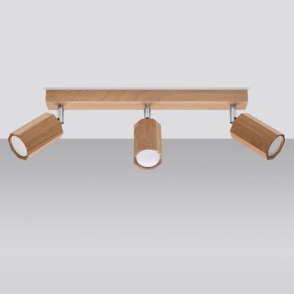 Foco ZEKE 3xGU10/40W/230V roble