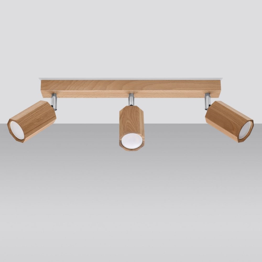 Foco ZEKE 3xGU10/40W/230V roble