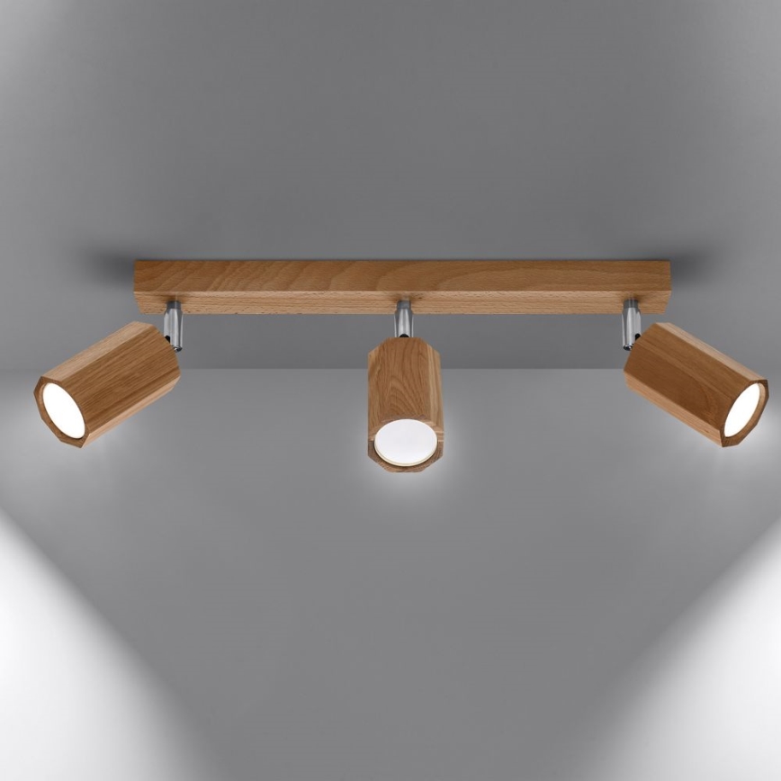 Foco ZEKE 3xGU10/40W/230V roble