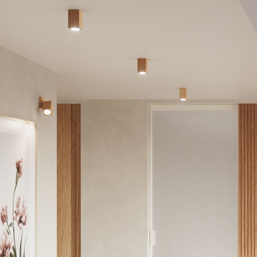 Foco de pared KEKE 1xGU10/40W/230V roble