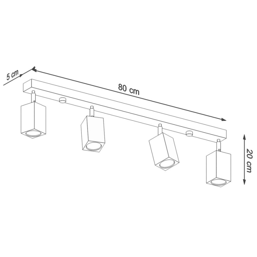 Foco KEKE 4xGU10/40W/230V roble